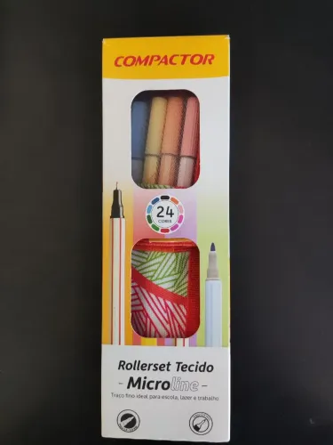 Desapego Papelaria: Estojo Rollerset Compactor 24 Cores (Novo)