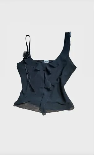 Blusa com babados preta 