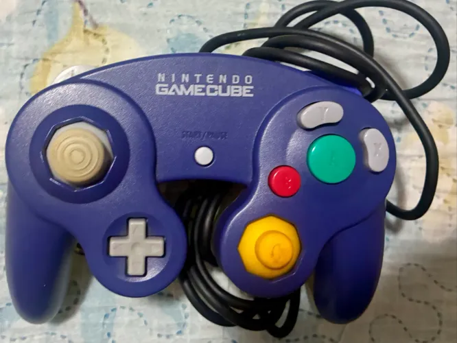 Controle Original Nintendo GameCube Indigo/Clear - Funcionando