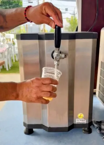 Chopeira inox 50L/h barril 50l+cilindro 