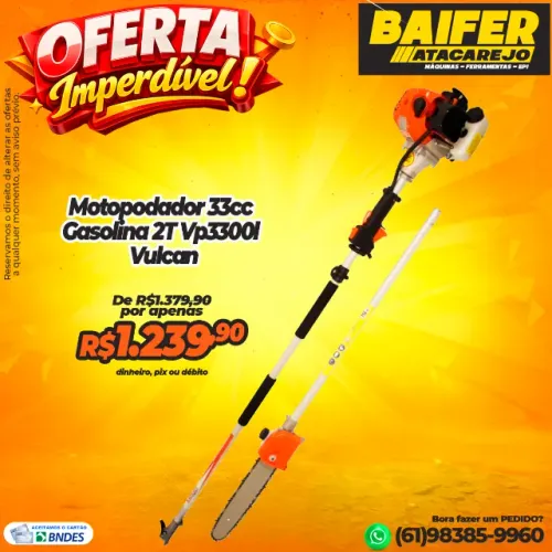 Motopodador 33cc Gasolina 2T Vp3300l Vulcan