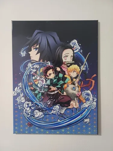 quadro decorativo de metal anime - demon slayer/kimetsu no yaiba