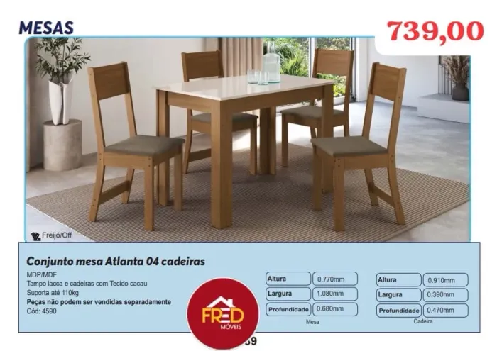 Mesa de jantar mega oferta