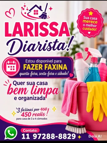 Faxineira somente na região de guarulhos são Paulo