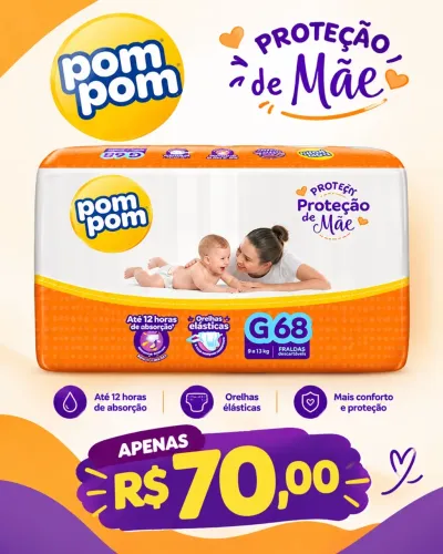 Fralda Pom Pom tamanho G