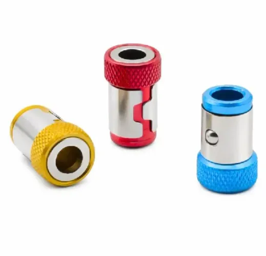 Kit 3 Bits super Imã anel magnético para parafusadeira 6.35mm (1/4") anti-derrapante.