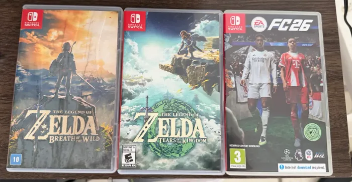 Jogos Nintendo Switch Zelda e fifa26