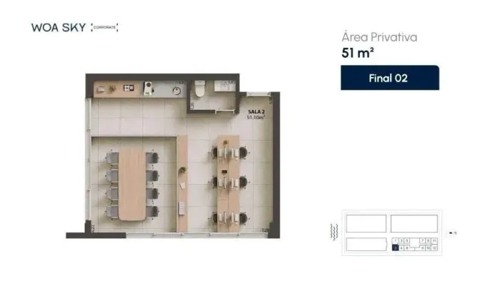 WOA Sky | Sala comercial com garagem