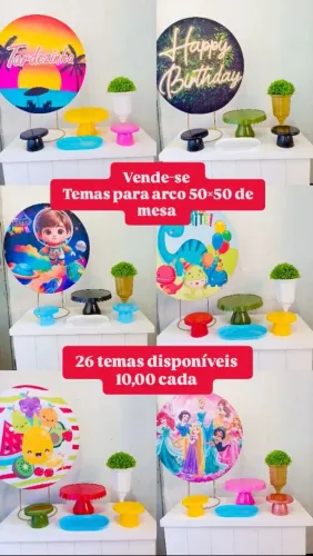 Temas para arco de mesa para festas (vender)