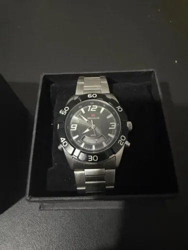 Relógio Seculus masculino novo na caixa - aço inox