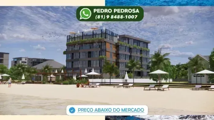 Flat à venda em Porto de Galinhas 30 metros à beira mar pertinho das piscinas naturais