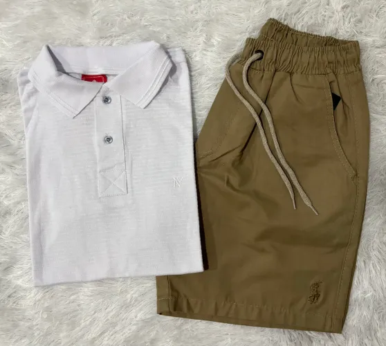 Kit Camisa Polo e Bermuda Sarja