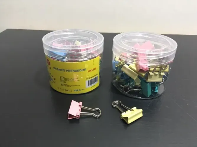 Prendedores de Papel Presilha Blindes Clipes de 19mm Coloridos kit c/ 80 peças - NOVO