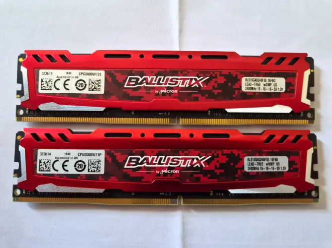 32gb (2x16gb) ram ballistix ddr44 2400mhz 16 16 16 39 1.2v