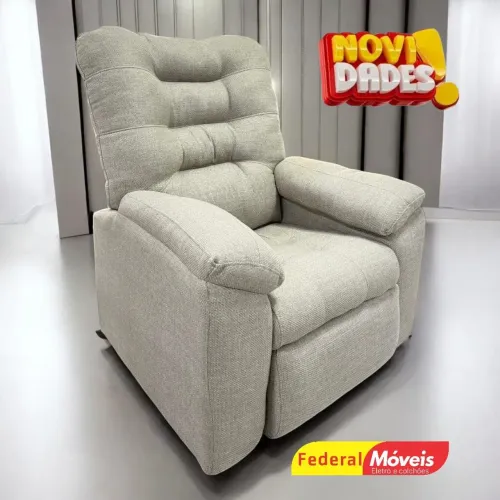 Poltrona Retrátil Reclinável Tecido Linho Confortável - Entregamos