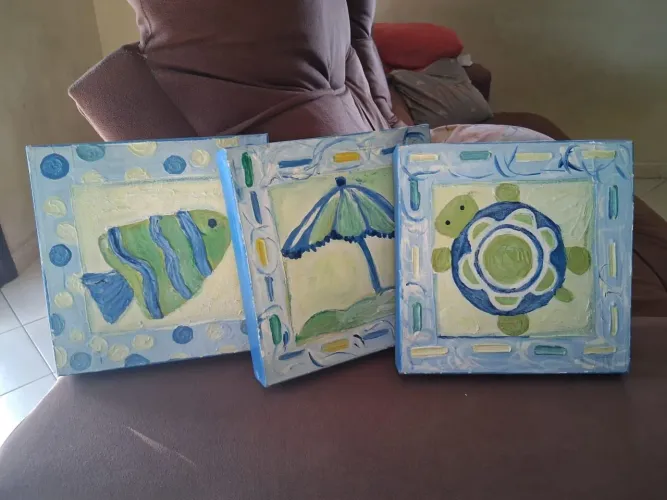 Quadros tema de praia para quarto de criança