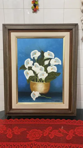 Quadro decorativo grande clássico com moldura premium - 97x79 