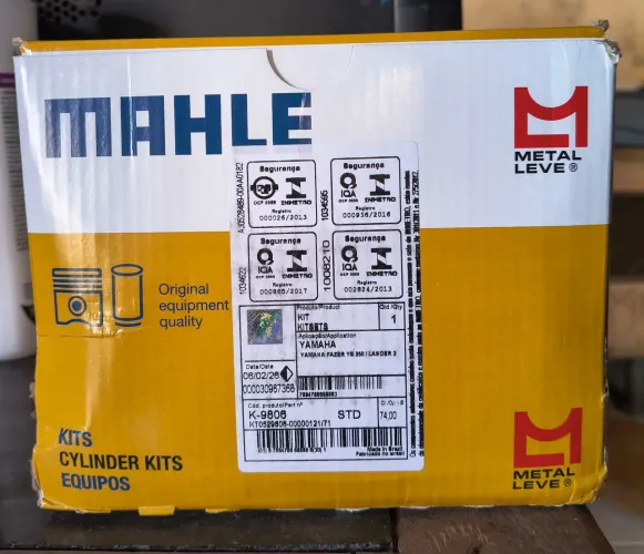 Camisa da Ténéré 250, Ano 2012, marca Mahle (Metal Leve)