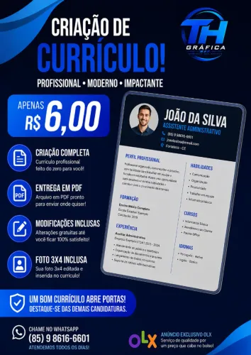 CRIAÇÃO DE CURRÍCULO PROFISSIONAL
