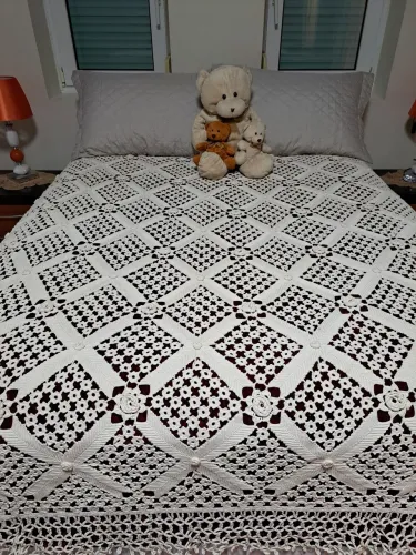 Colcha em Crochê Artesanal 