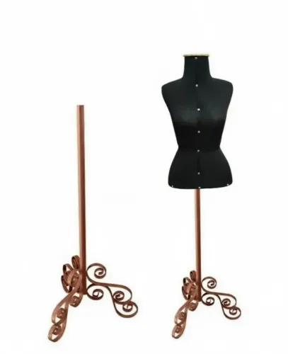 Manequim de Costura Preto com base rose gold tamanho 42
