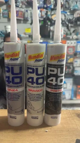 Selante de Poliuretano PU40 Mundial Prime - 400g (Preto e Branco/ cinza )