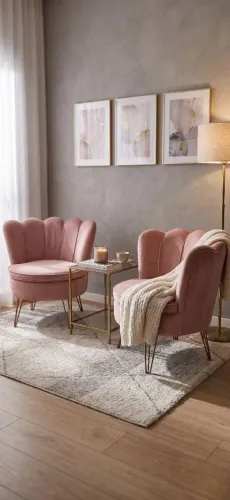 2 Poltronas Dália Takeda Pés Hairpin Legs Bronze