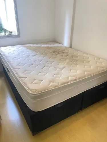 Cama box baú queen + colchão queen