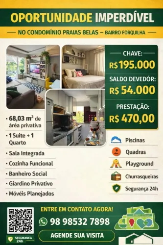 VENDE?SE ? Apartamento no Condomínio Praias Belas (Forquilha) 