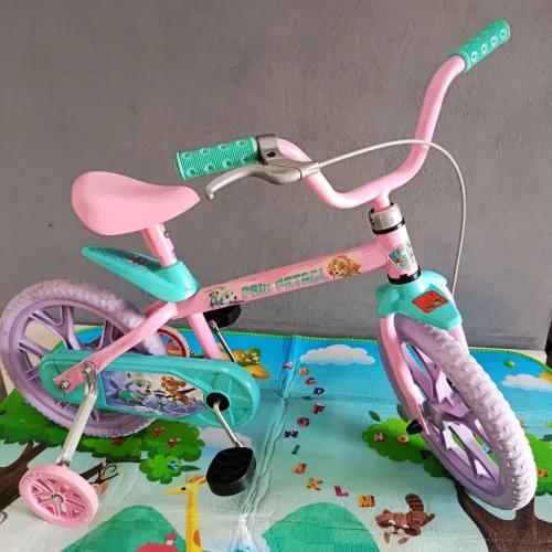 Bicicleta Patrulha Canina Aro 14 com rodinhas Higienizada