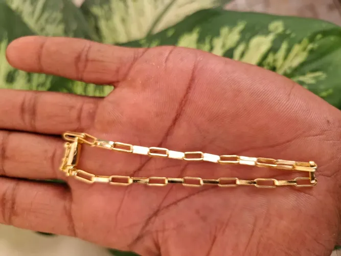 Pulseira Tijolinho 3mm Banhada a Ouro 18K