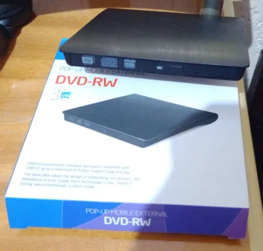 Gravador dvd externo usb 3.0 com caixa (seminovo)
