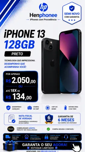 iPhone 13 128G Nota fiscal