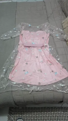 Vestido rosa festa