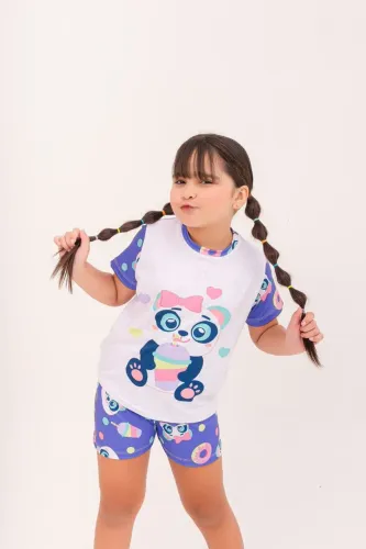 Pijama Mundo Colorá Infantil menina curto tamanho 8 - Suede + Elastano