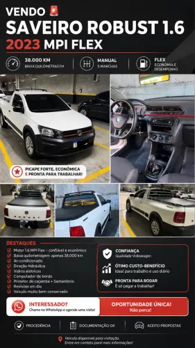 Volkswagen Saveiro Robust 1.6 Total Flex 8V 2023