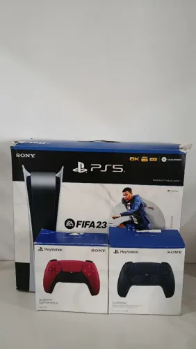 PS5 Digital 825GB + 2 Controles Originais + Caixa | Estado de Novo