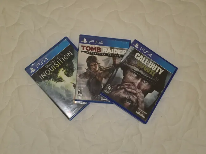Jogos PS4/PS5 - Call of Duty WW2 / Tomb Raider Definitive Edition / Dragon Age Inquisition