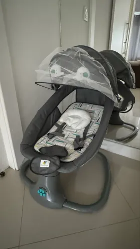 Cadeira De Balanço Para Bebê Mastela Techno Premium Elétrica Cinza