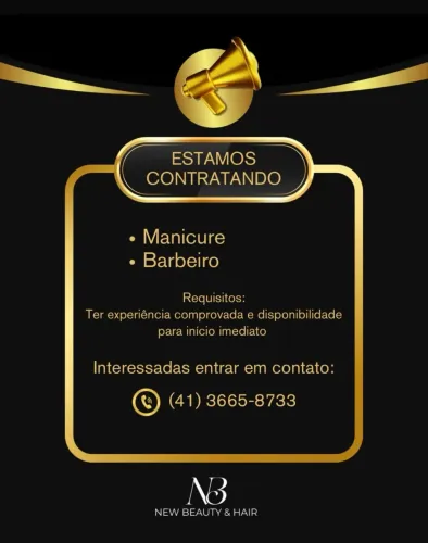 Estamos contratando manicure e designer sobrancelha 