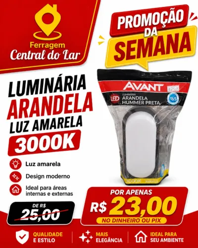 Luminária Arandela Luz Amarela 3000K