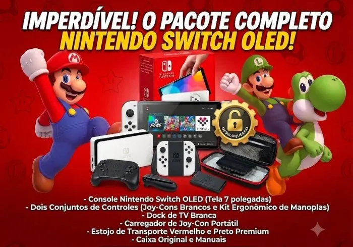 Nintendo Switch oled desbloqueado completo SOMENTE RETIRADA EM PORTO ALEGRE