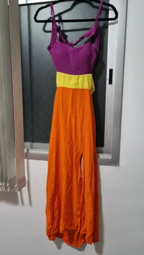 Vestido longo colorido