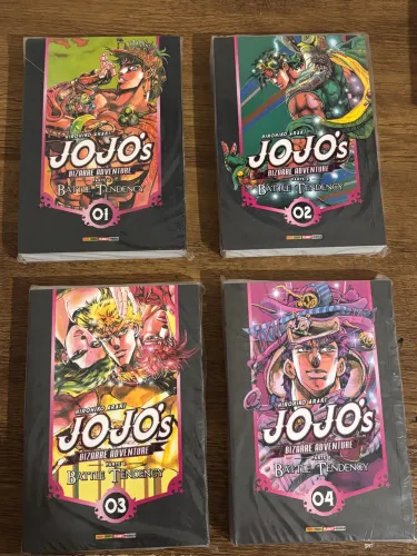 Mangás jojo?s bizarre adventure Battle Tendency vol. 1,2,3 e 4