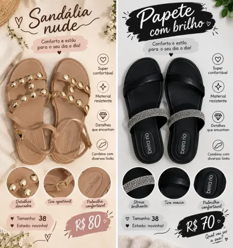 Sandália papete feminina
