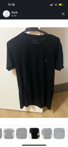 Camisa All Saints Preta com pequenos furos