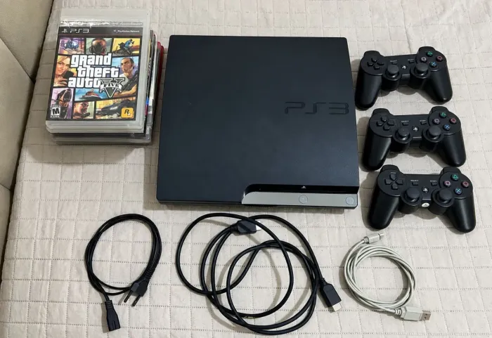 PS3 DESBLOQUE@DO + 3 CONTROLE + JOGOS FISICOS 