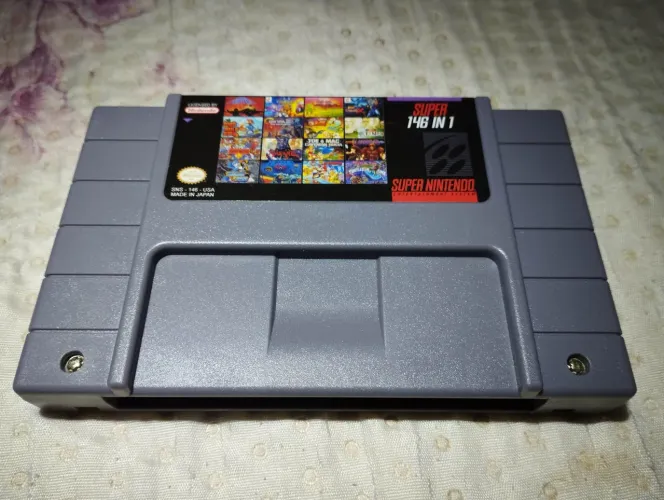 Cartucho Fita 146 em 1 de Super Nintendo Multijogos