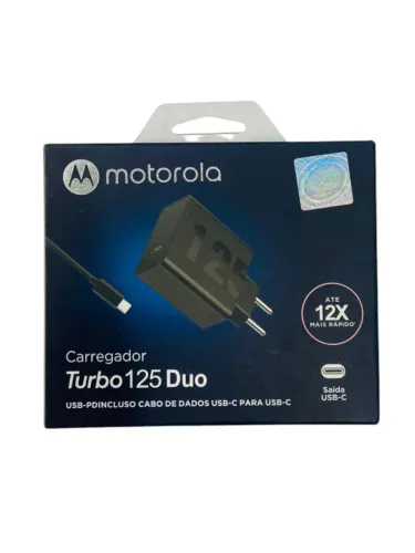 Motorola, Carregador Turbo Power 125W, Cabo 1 Metro, Cabo USB-C Carga