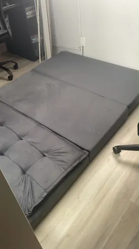 Vendo Puff Recamier Casal 2 em 1 Estofado Com Bau Que Vira Cama Dobrável Com Rodinha